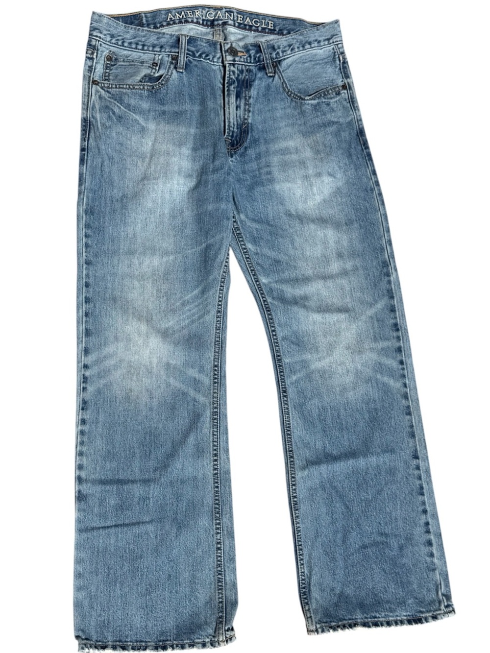 Men’s American Eagle Y2K Bootcut Jeans Light Wash Denim Vintage 2000s